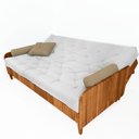 Ver imagem 5 de Sofá Cama Paris Ii Ripado Acquablock Madeira Maciça Natural - Branco Off