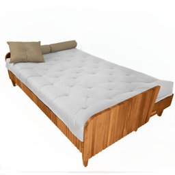 Sofá Cama Paris Ii Ripado Acquablock Madeira Maciça Natural - Branco Off - 2