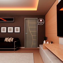 Folha de Porta Madeira Decorada 210x80cm Espessura 3,5cm Cantareira MGM - 4