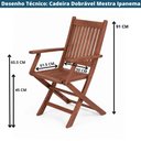 Ver imagem 3 de Cadeira Dobrável com Braços Ipanema Mestra em Madeira Eucalipto Polisten Jatobá Outdoor