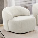 Ver imagem 2 de Kit 02 Poltronas Decorativa Orgânica Giratória para Sala Living Barolo L06 Bouclê Off White - Lyam D