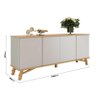 Buffet Sala Jantar 190cm 4 Portas Norman EDN Fendi/Freijo - 6