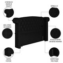 Ver imagem 5 de Cabeceira Cama Box Queen 160cm Provença e Recamier Veneto P02 Sintético Preto - Mpozenato