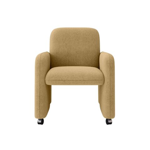 Poltrona Roma Decorativa Bouclê para Sala Matrix Cor:bouclê Mostarda