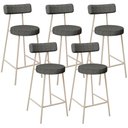 Ver imagem 1 de Kit 05 Banquetas Baixa Cozinha Sala Jantar Bancada Milão Arena L02 Linho Mescla Chumbo - lyam decor