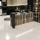 Ver imagem 2 de Kit 05 Banquetas Baixa Cozinha Sala Jantar Bancada Milão Arena L02 Linho Mescla Chumbo - lyam decor
