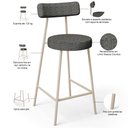 Ver imagem 4 de Kit 05 Banquetas Baixa Cozinha Sala Jantar Bancada Milão Arena L02 Linho Mescla Chumbo - lyam decor