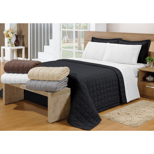 Cobre Leito Soft Casal 3pçs:preto