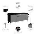 Ver imagem 4 de Balcão Gabinete para Pia 180cm sem Tampo Dallas Preto/cinza - Lumil