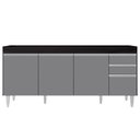 Ver imagem 4 de Balcão Gabinete Para Pia 180cm Sem Tampo Dallas Preto/Cinza - Lumil