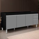 Ver imagem 1 de Balcão Gabinete para Pia 180cm sem Tampo Dallas Preto/cinza - Lumil