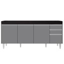 Ver imagem 7 de Balcão Gabinete para Pia 180cm sem Tampo Dallas Preto/cinza - Lumil