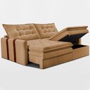 Ver mais imagens de Sofá Baú sem Caixa Retrátil 2,00m Softgel Petit Boucle Caramelo Cama Inbox