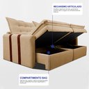Ver imagem 6 de Sofá Baú sem Caixa Retrátil 2,00m Softgel Petit Boucle Caramelo Cama Inbox