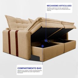 Sofá Baú sem Caixa Retrátil 2,00m Softgel Petit Boucle Caramelo Cama Inbox - 6 Sofá Baú sem Caixa Retrátil 2,00m Softgel Petit Boucle Caramelo Cama Inbox - 6