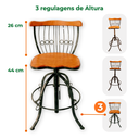 Ver imagem 7 de Kit 4 Banquetas Bistrô Regulável em Ferro e Madeira 3 Alturas Ajustáveis