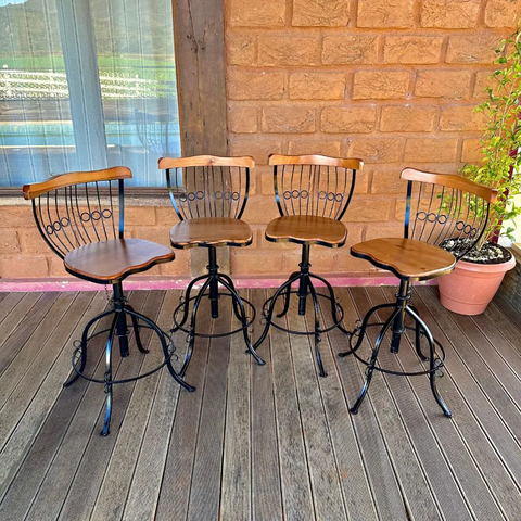 Kit 4 Unidades de Banquetas Bistrô Minas Rústico