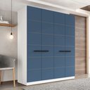 Ver imagem 1 de Roupeiro de 4 Portas e 4 Gavetas Lisboa Branco e Azul Politorno