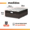 Cama Box Baú Colchão Casal Probel Molas Ensacadas Granville Pillow Top 138x188x69cm Marrom / - 3