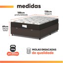 Ver imagem 4 de Cama Box Baú Colchão Casal Probel Molas Ensacadas Granville Pillow Top 138x188x69cm Marrom /