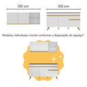 Ver imagem 5 de Armário de Cozinha Compacta com Mesa Gourmet Veneza Multimóveis Mp2201 Branco/dourado