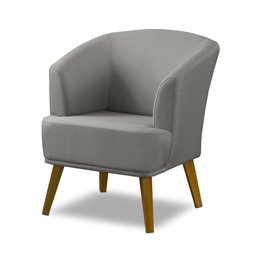 Poltrona Para Sala Decorativa Thais Linho Cinza Adonai Estofados - 3