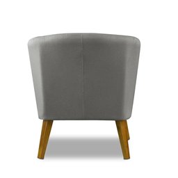 Poltrona Para Sala Decorativa Thais Linho Cinza Adonai Estofados - 6
