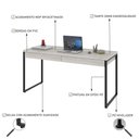 Ver imagem 4 de Mesa Para Escritório Estilo Industrial 1,50x0,60 C/2 Gavetas
