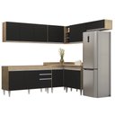 Ver imagem 1 de Armário de Cozinha Modulado de Canto 7 Peças Cp22 Balcão sem Tampo Castanho/preto - Lumil Lumil Móve