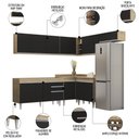 Ver imagem 3 de Armário de Cozinha Modulado de Canto 7 Peças Cp22 Balcão sem Tampo Castanho/preto - Lumil Lumil Móve