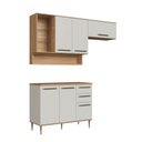 Ver imagem 1 de Conjunto de Cozinha Compacta 5 Peças com Tampo 120cm e Nicho Decorativo Isabelle Delmarco