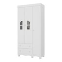 Ver imagem 1 de Guarda-roupa Infantil 92cm com Vidro 3 Portas e 2 Gavetas Aurora Multimóveis Mp4497 Branco