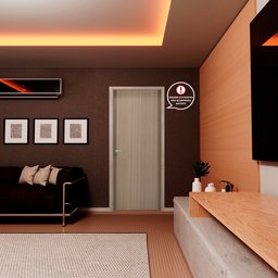 Folha de Porta Madeira Lisa 210x80cm Espessura 3,5cm Melamínica MGM - 5
