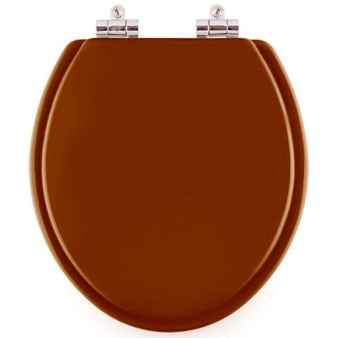 Assento Sanitário Poliester Soft Close Convencional / Oval Caramelo para Vaso Deca