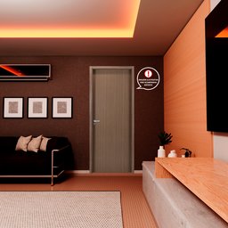 Folha de Porta Madeira Lisa 210x80cm Espessura 3,5cm Melamínica MGM - 5