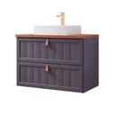 Ver imagem 3 de Gabinete Suspenso para Banheiro com Cuba Ketlyn Espresso Móveis Cinza/Titanium
