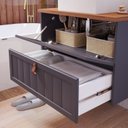 Ver imagem 5 de Gabinete Suspenso para Banheiro com Cuba Ketlyn Espresso Móveis Cinza/Titanium
