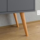 Ver imagem 5 de Aparador Buffet Dallas Pés Palito Retrô 4 Portas Decoração Sala Cantinho Café - Cinza/cinamomo