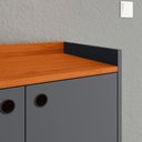 Ver imagem 4 de Aparador Buffet Dallas Pés Palito Retrô 4 Portas Decoração Sala Cantinho Café - Cinza/cinamomo