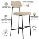 Ver imagem 4 de Banqueta Alta Bar Cozinha Sala de Jantar Preto Melina L02 Linho Bege Escuro - Lyam Decor