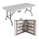 Ver imagem 6 de Mesa Dobrável Portátil Miami Retangular Tampo em Hdpe Estrutura em Metal Branco Sallar Home 180cm