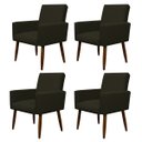Ver imagem 1 de Kit 4 Poltronas Decorativa Sala e Quarto Nina Suede Herrero:marrom