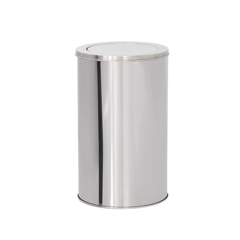 Lixeira em Aço Inox 25l Basculante Redonda 24x50