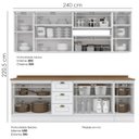 Ver imagem 4 de Cozinha Modulada 10 Pecas 240cm Ce792 Americana Branco Nature Henn