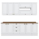 Ver imagem 1 de Cozinha Modulada 10 Pecas 240cm Ce792 Americana Branco Nature Henn