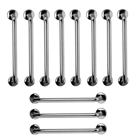 Barra de Apoio 60cm Aço Inox Kit 11 Unidades Banheiro Box Suporte Idoso Deficiente Cadeirante Acessi
