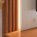 Ver imagem 4 de Painel para TV 75 pol Bancada Suspensa LED Horebe C04 Off White Matte Freijó - Lyam Decor