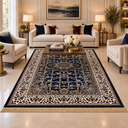Ver imagem 2 de Tapete Persa Royal Azul Marinho 200x300cm Fio Acetinado - Decoração para Quarto e Sala