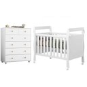Ver imagem 1 de Berço Americano Mini Cama Soninho com Cômoda Vittoria 6 Gavetas Branco - Móveis Albatroz