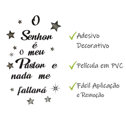 Adesivo Decorativo Evangélico Salmo 23 o Senhor É Meu Pastor e Nada Me Faltará - 2